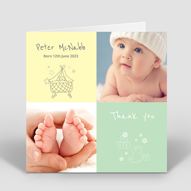 ABC – Boy, baby thank you card for boys by Cedar Tree