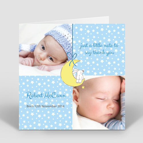 Star Player, babyá thank you card for boys by Cedar Tree