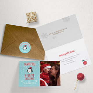 Perky Penguin Christmas Sticker