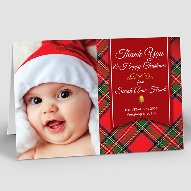 My Christmas Present, Christmas themed Baby Thank You Card