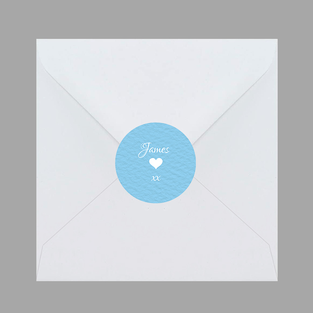 Blue heart, envelope sticker