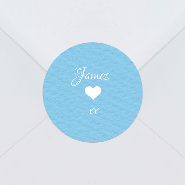 Blue Heart Envelope Sticker