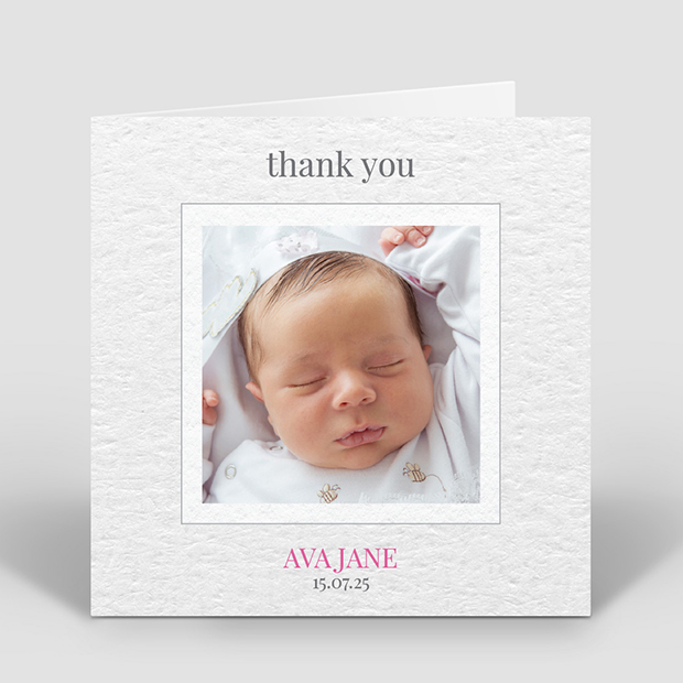 Photocall - girl, baby thank you card for girls