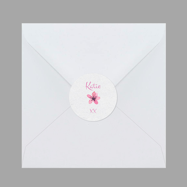Pink Blossom envelope sticker