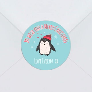 Perky Penguin Christmas Sticker